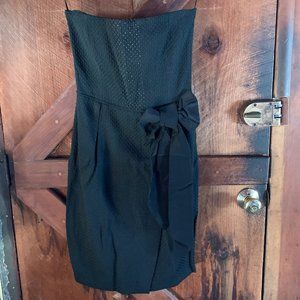 Couture Structured OOAK LBD Strapless Bow Beaded